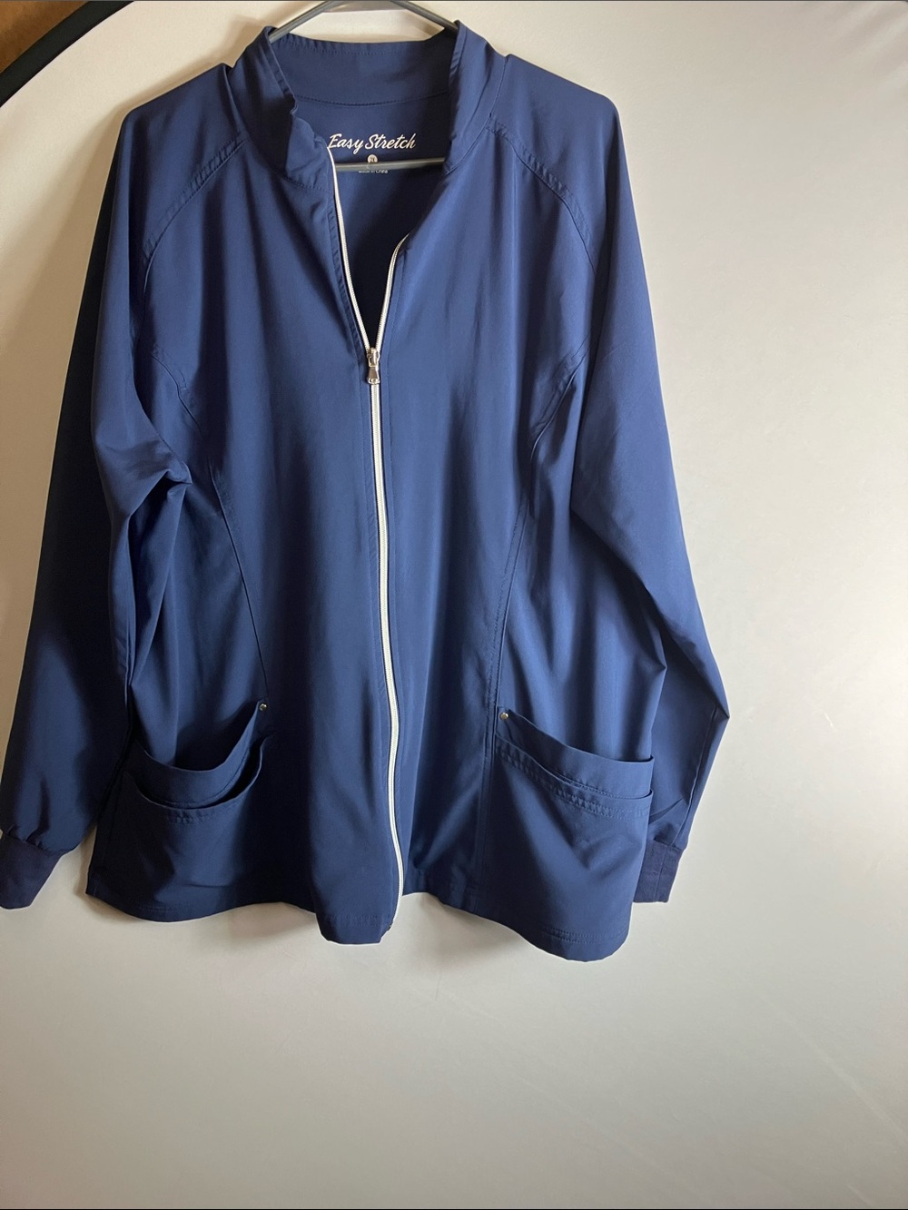Easy Stretch Women's Navy Zip Scrub Jacket